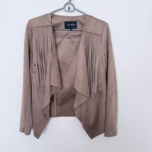 Driftwood Tan Suede Fringe Jacket Small Boho Western Festival Blazer